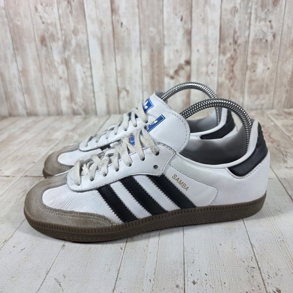 Adidas Samba OG White Black Gum Sole Leather Sneakers IE3675 Womens 6 - Picture 4 of 8